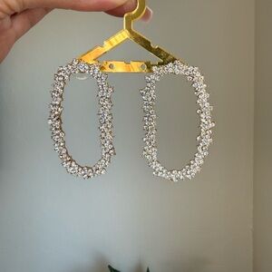 NWOT Sparkling Crystal Hoop Earrings - Clear Stones